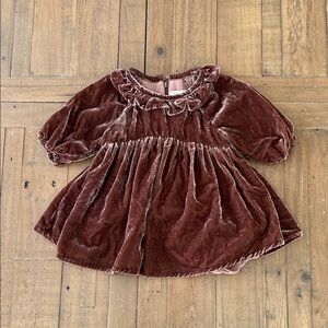 Noralee Adeline brown ruby velvet dress 6 months